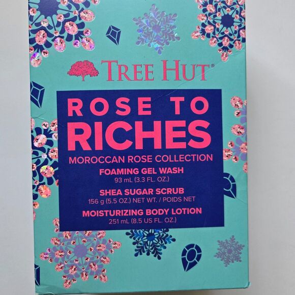 Tree Hut Rose To Riches Gift Set 3 Pc Moroccan Collection Wash Scrub Lotion - Picture 3 of 5